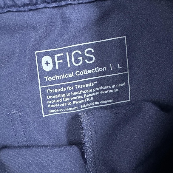 FIGS Technical Collection Pants Mens Large Blue Scrub Drawstring Workwear Pocket - Picture 4 of 12